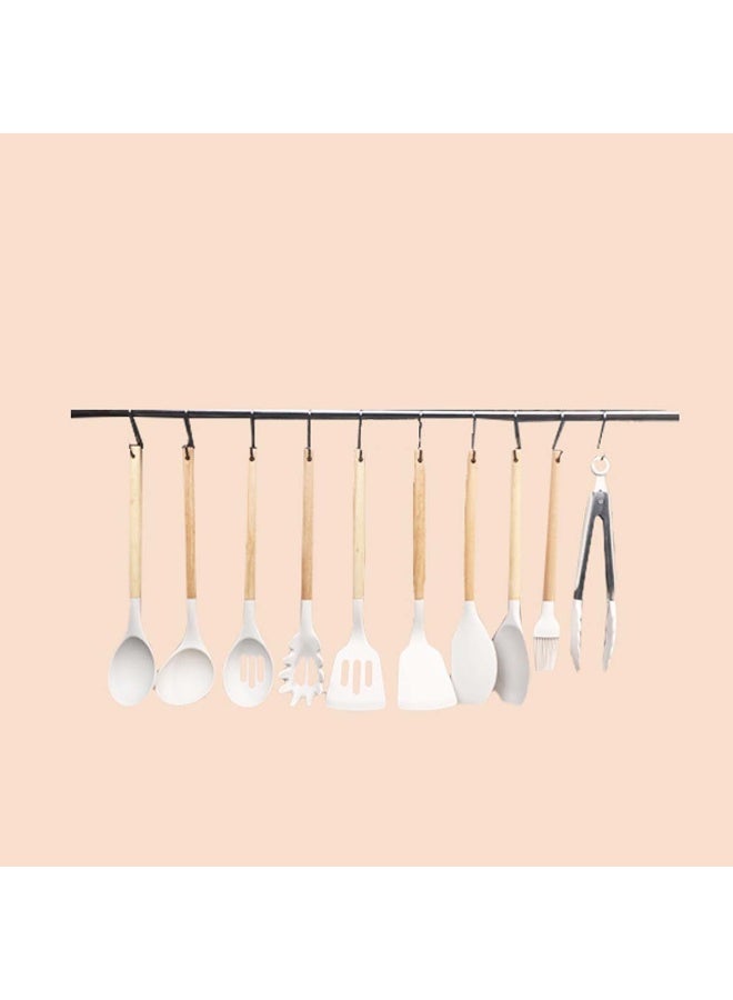 Huitich 19-Piece Kitchenware Utensil Set with Holder & Cutting Board – Beige (2230g) - Image 2